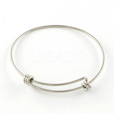 Tarnish Resistant Adjustable 201 Stainless Steel Expandable Bangle Making STAS-R069-04-1