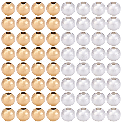 400Pcs 2 Colors Brass Spacer Beads KK-BBC0023-58A-1