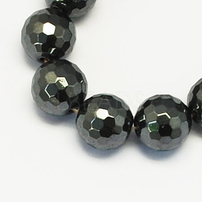 Non-magnetic Synthetic Hematite Beads Strands G-S084-10mm-1