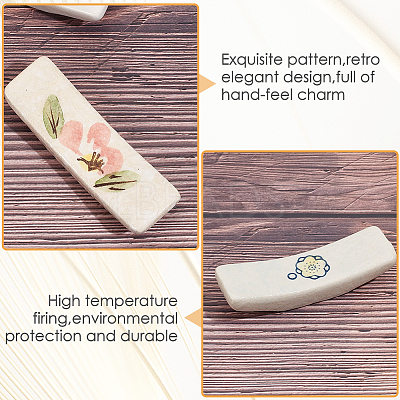 5Pcs 5 Styles Ceramic Chopsticks Stand DJEW-CP0001-38B-1