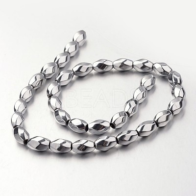 Electroplate Non-magnetic Synthetic Hematite Beads Strands G-F300-12-01-1