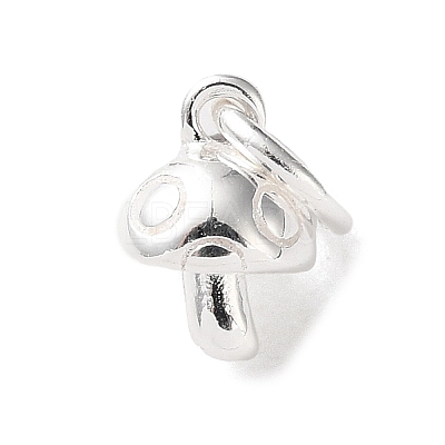925 Sterling Silver Mushroom Charms with Jump Rings STER-H118-08S-1