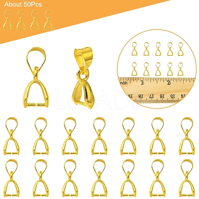 50Pcs Brass Ice Pick Pinch Bails IFIN-FS0001-47A-1