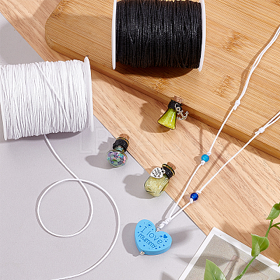 2 Rolls 2 Colors Waxed Cotton Cords YC-PH0001-52H-1