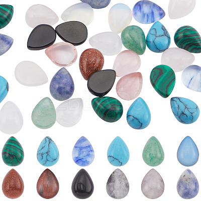 48Pcs 12 Styles Natural & Synthetic Mixed Gemstone Cabochons G-SC0003-09-1