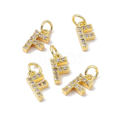 Real 18K Gold Plated Brass Micro Pave Clear Cubic Zirconia Charms KK-E068-VB452-F-1