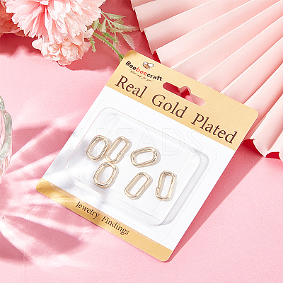8Pcs 2 Styles Brass Spring Gate Rings KK-BBC0014-16-1