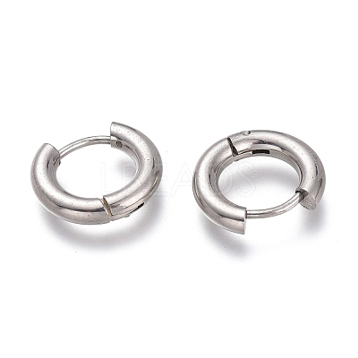 Tarnish Resistant 201 Stainless Steel Huggie Hoop Earrings EJEW-L256-05A-P-1