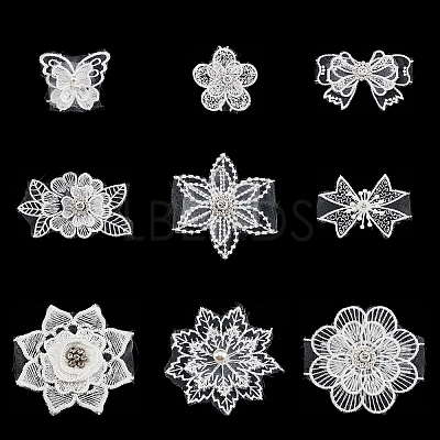 18Pcs 9 Style Lace Embroidery Costume Accessories DIY-AR0002-36-1