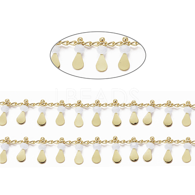 3.28 Feet Handmade Glass Beaded Chains X-CHC-E020-01L-1