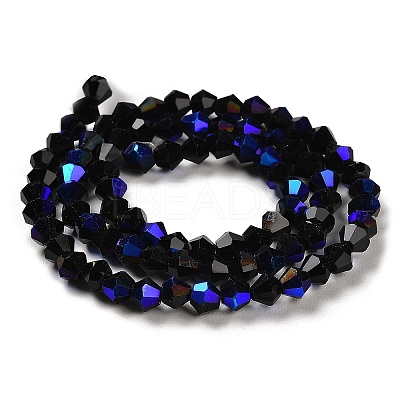Opaque Solid Color Electroplate Glass Beads Strands EGLA-A039-P4mm-L17-1
