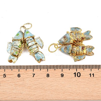 Brass Cloisonne Pendants KK-P251-A01-G-04-1