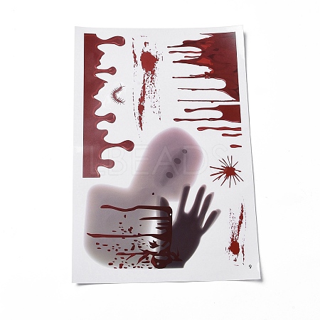 Halloween Theme PVC Static Stickers DIY-F133-09-1