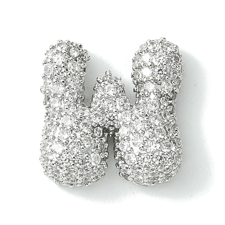 Rack Plating Brass Clear Cubic Zirconia Pendants KK-S378-01P-W-1