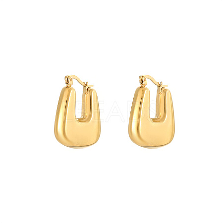 U-Shaped Stainless Steel Hoop Earrings for Women GG9870-1-1