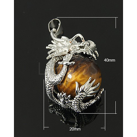 Natural Tiger Eye Pendants X-G-Q732-3-1