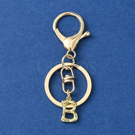 Alloy Initial Letter Charm Keychains KEYC-YW00006-02-1