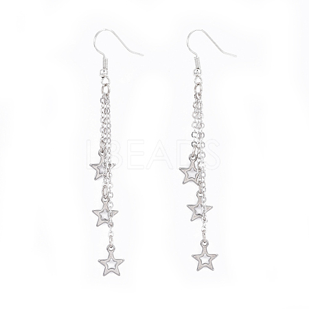 Brass Tassel Dangle Earrings X-EJEW-JE03303-1