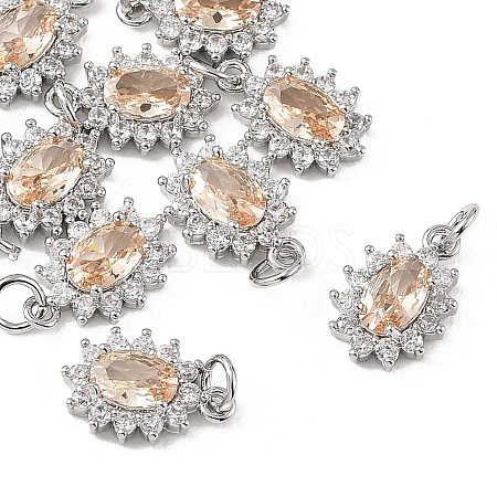 SHEGRACE Brass Micro Pave Cubic Zirconia Pendants XGRQ2O263-446A-P-1