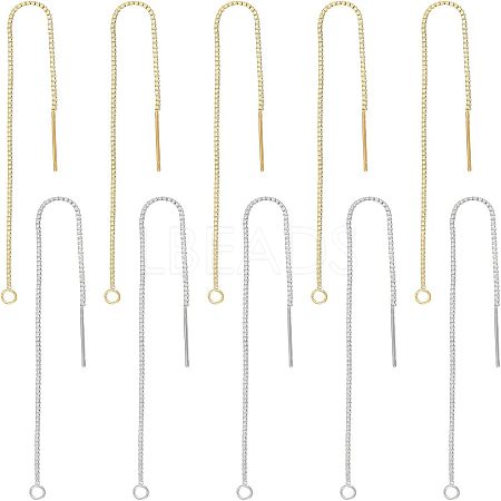 20Pcs 2 Colors 304 Stainless Steel Stud Earrings Findings STAS-UN0036-78-1