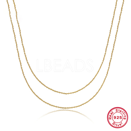 925 Sterling Silver Double Layer Necklaces XE7887-1-1