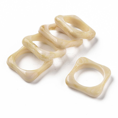 Square Opaque Resin Finger Rings RJEW-S046-001-B01-1