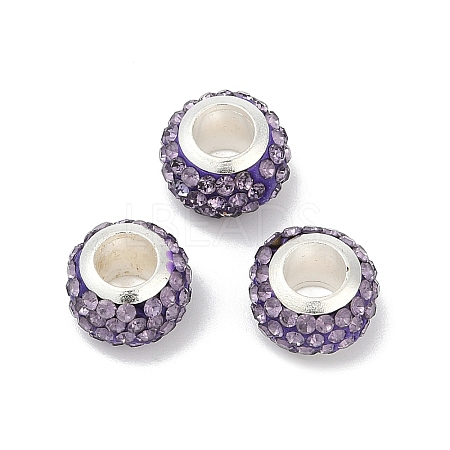 Alloy Rhinestone Clay Pave Beads ALRI-D300-03S-02-1