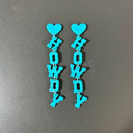Word HOWDY Acrylic Dangle Stud Earrings FS-WGBB6AA-04-1