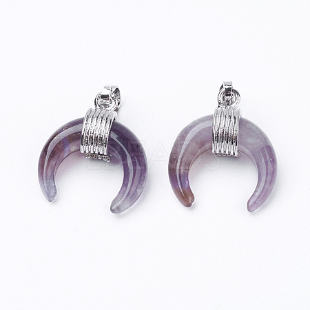 Natural Amethyst Pendants X-G-E425-05P-1
