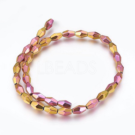 Electroplated Non-magnetic Synthetic Hematite Beads Strands G-P392-R02-1