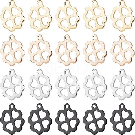 40Pcs 4 Colors 304 Stainless Steel Charms STAS-UN0030-85-1