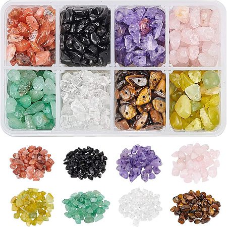 Natural Gemstone and Glass Chip Beads Sets G-NB0001-51-1