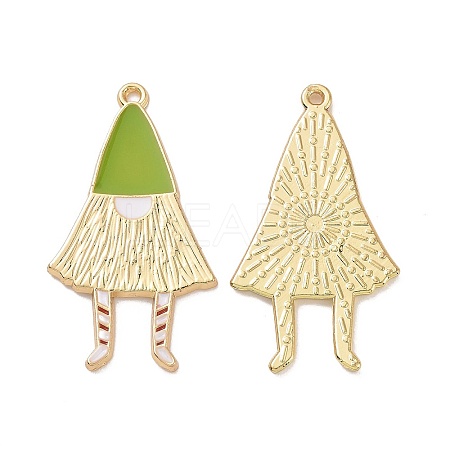 Christmas Theme Rack Plating Alloy Enamel Pendants PALLOY-O109-41LG-1