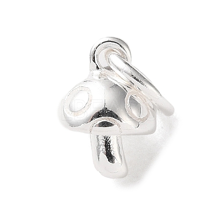 925 Sterling Silver Mushroom Charms with Jump Rings STER-H118-08S-1