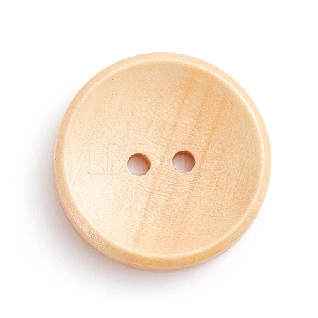 Natural Wooden Buttons X-BUTT-WH0015-04C-25mm-1