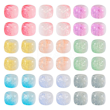 180Pcs 9 Colors Two Tone Transparent Crackle Glass Beads Strands GLAA-TA0001-97-1