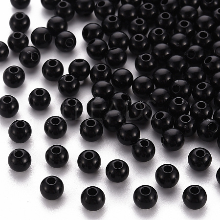 Opaque Acrylic Beads X-MACR-S370-C6mm-S002-1