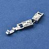 Brass Micro Pave Clear Cubic Zirconia Fold Over Clasps KK-R222-03S-2