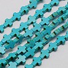 1 Strand Synthetic Turquoise Cross Beads Strands X-TURQ-G112-8x10mm-01-2