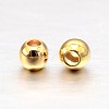 Real Gold Plated Brass Round Spacer Beads X1-KK-L147-197-2mm-NR-2