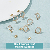 30Pcs Brass Rhinestone Circle Ring Stud Earring Findings KK-NB0003-19-4