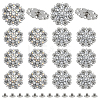 20Pcs 2 Colors Flower Zinc Alloy & Rhinestone & Glass Rivets BUTT-NB0001-83-1