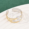 304 Stainless Steel Double Color Cuff Rings RJEW-S635-01GP-21-3