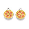 Fruit Alloy Enamel Charms PALLOY-S058-01P-09-2