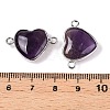 Natural Amethyst Love Heart Pendants G-T138-205A-P-3