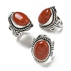 Natural Red Jasper Adjustable Rings RJEW-I108-01AS-18-5