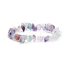 Natural Fluorite Chips Beaded Jewelry Set SJEW-JS01232-02-4