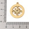 Preserved Fresh Flower 304 Stainless Steel Rhinestone Pendants STAS-S139-01G-09-3
