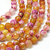 Natural Fire Crackle Agate Bead Strands G-K166-06F-8mm-05-3