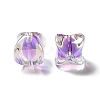 Two Tone UV Plating Rainbow Iridescent Acrylic Beads TACR-D010-04B-3
